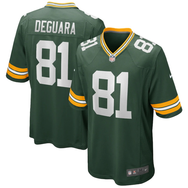 mens nike josiah deguara green green bay packers player game jersey